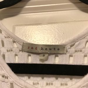 Red Haute White cotton sleeveless dress